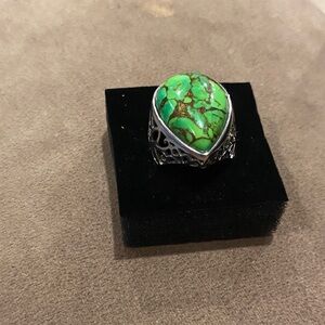 Green Stone Silver Ring